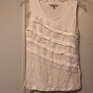 Soft comfortable ruffled white tank